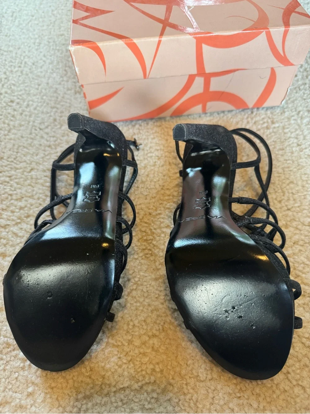 Via Spiga Black Glitter Heels
